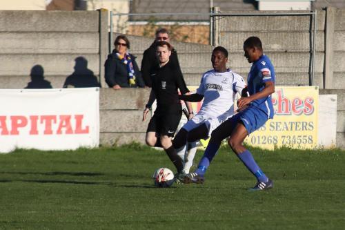 Grays Nathan Campbell (R) and Enfields Trey Williams