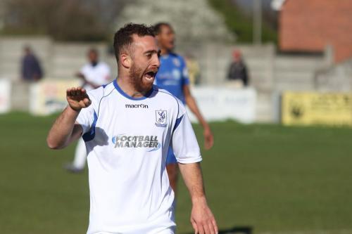 Scott Shulton celebrates the first of his two goals
