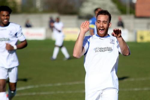 Scott Shulton celebrates the first of his two goals722