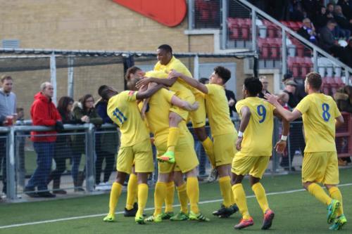 Enfield celebrate the second goal