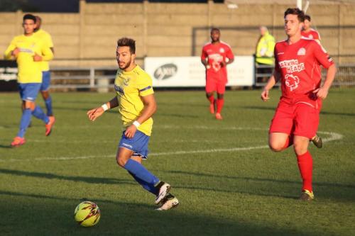 Enfields Tyler Campbell (L) and Harrows David Taylor