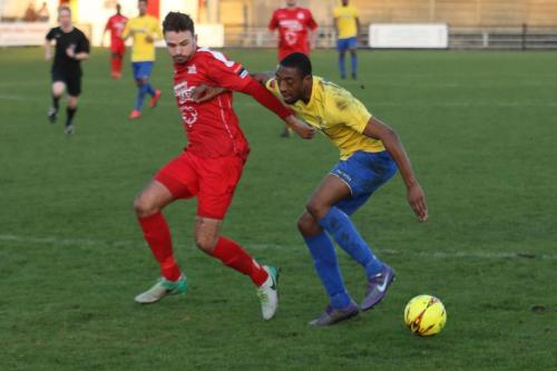 Harrows Josh Webb (L) and Enfields Ricky Gabriel