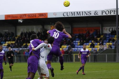 Enfields Harry Ottaway (10) and Harold Joseph challenge Havants Andreas Robinson768
