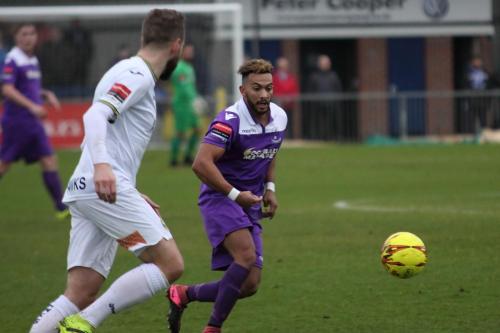 Enfields Tyler Campbell (R) and Havants Rory Williams