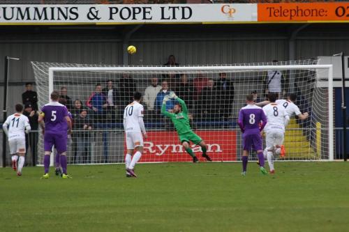 Havants Jason Prior puts a penalty over the bar