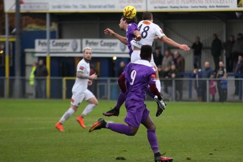 Havants Wes Fogden (white) challenges Harry Ottaway