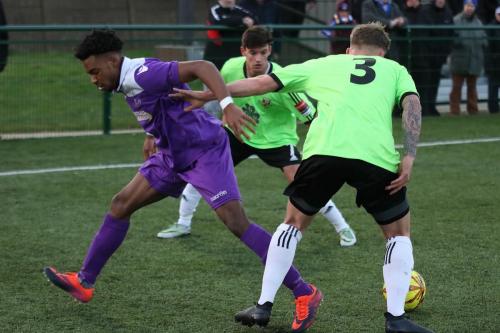 Enfields Dernell Wynter and Hendons Oliver Sprague (3) and Sam Murphy