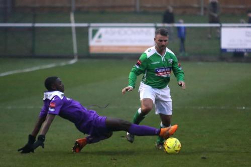 Enfields Percy Kiangebeni (L) and Leatherheads Danny Murphy867