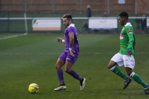 Enfields Tyler Campbell (L) and Leatherheads Mo Sagaf868