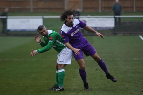 Leatherheads Danny Murphy (L) and Enfields Harry Ottaway