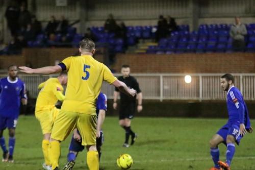 Enfields Billy Crook shoots  Mark Kirby blocks my view