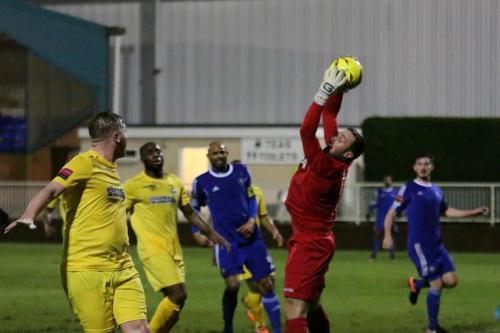 Enfields Nathan McDonald collects a cross