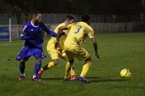 Mets Roman Michael-Percil and Enfields Tyler Campbell and Ricky Gabriel (3)
