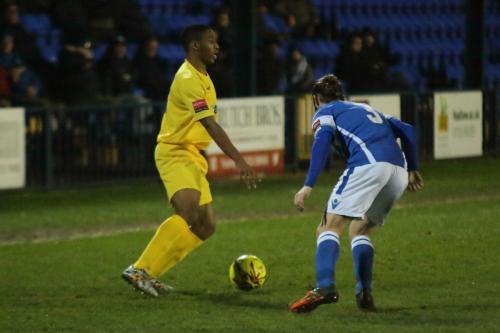 Enfields Jonathan Muleba (L) and Angels Jack Parter