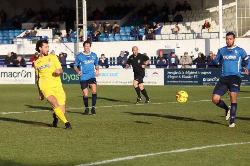 Harry Ottaway scores the second Enfield goal