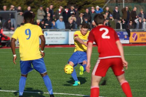 Enfields Billy Crook shoots from outside the box