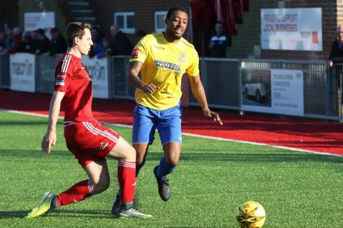 Worthings Matt Boiling (L) and Enfields Ricky Gabriel