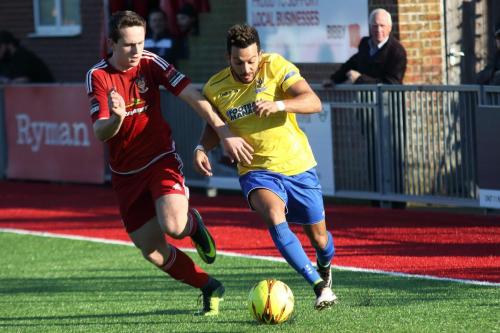 Worthings Matt Boiling (L) and Enfields Tyler Campbell