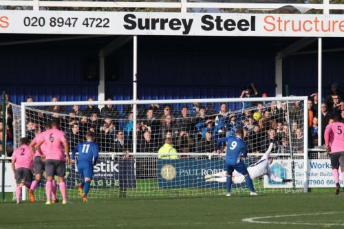 Billericays Billy Bricknell (9) equalises from the penalty spot