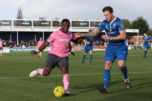 Enfields Ryan Blake (L) and Billericays Rob Swaine