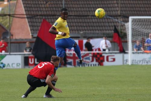 Brightlingseas Jake Gould (3) and Enfields Ryan Blake