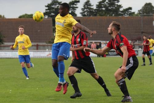 Enfields Ryan Blake and Brightlingseas Jake Gould (R) and Aaron Condon