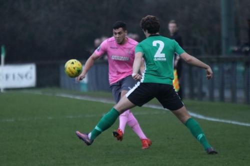 Enfields Samir Bihmoutine (pink) and Burgess Hills Lee Harding