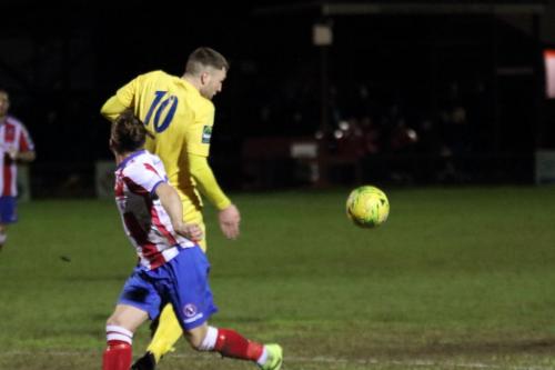 Enfields Brad Wadkins (10) and Dorkings Jerry OSullivan