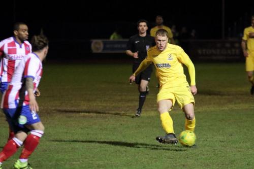 Enfields Brad Wadkins and Dorkings Jerry OSulliavn (2) and Jerome Beckles