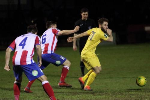 Enfields Jack Hockney and Dorkings Dean Hamlin (4) and Dan Pearse