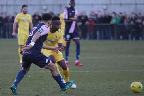 Dulwichs Nathan Green (L) and Enfields Ryan Blake