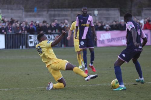 Enfields Rytan Blake (L) and Dulwichs Michael Onuvwigun