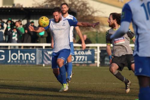 Enfields Adam Martin (L) and Mat Mitchel-King and Leatherheads Jack Midson