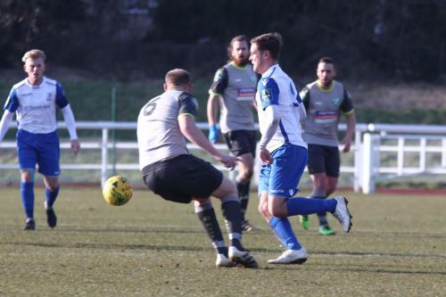 Enfields Liam Hope (R) and Leatherheads Lee Minshull