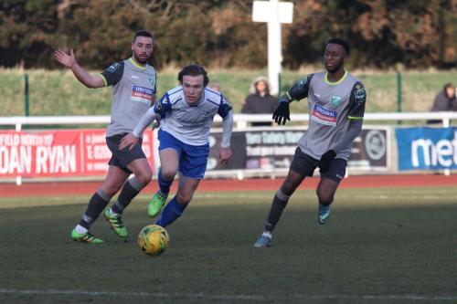 Enfields Mickey Parcell and Leatherheads Sammy Moore (L) and DSean Theobalds