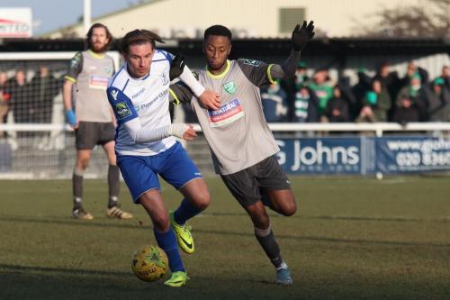 Enfields Sam Youngs and Leatherheads DSean Theobalds (R)