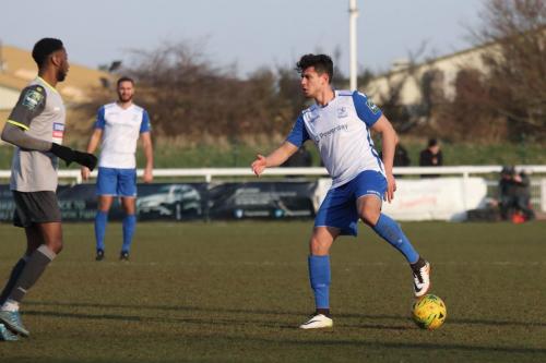 Enfields Samir Bihmoutine (R) and Leatherheads DSean Theobalds