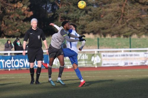 Leatherheads DSean Theobalds (L) and Enfields Tyler Campbell