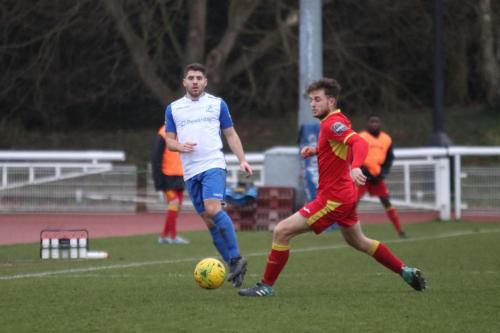 Enfields John Kyriacou (L) and Needhams Callum Sturgess