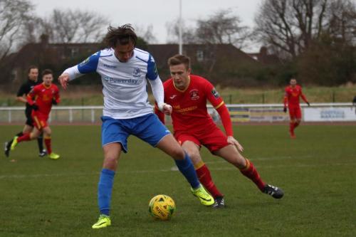 Enfields Sam Youngs (L) and Needhams Dan Morphew