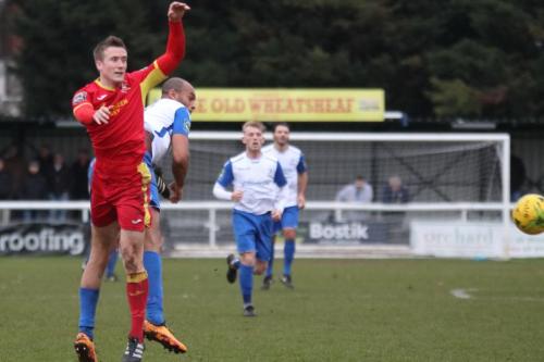 Needhams Dan Morphew (L) and Enfields Simon Thomas