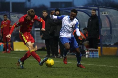 Needhams Jake Dye (L) and Enfields Ryan Blake