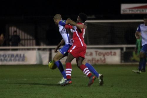 Enfields Simon Thomas (L) and Tonbridges Xavier Vidal