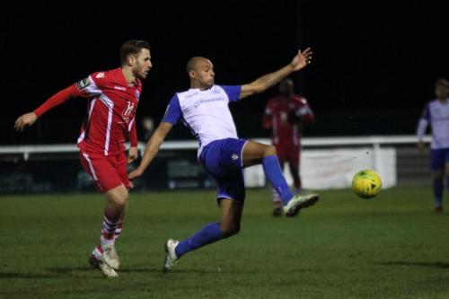 Enfields Simon Thomas (R) and Tonbridges Craig Stone