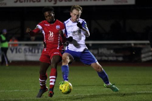 Tonbridges Xavier Vidal (L) and Enfields Aaron Greene