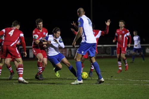 Tonbridges Xavier Vidal (hidden by no 10, Simon Thomas) takes the ball away from Sam Youngs