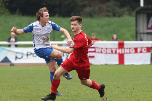 Enfields Mickey Parcell (L) and Worthings Jared Rance