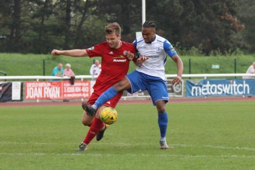 Worthings Alfie Young (L) and Enfields Dernell Wynter