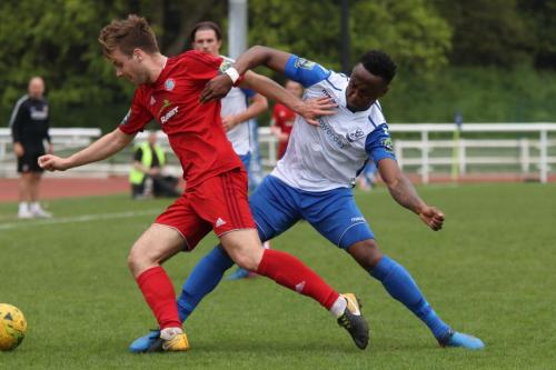 Worthings Alfie Young (L) and Enfields Ryan Blake