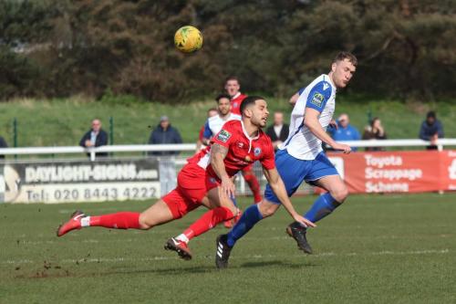 Billericays Joe Kizzi (L) and Enfields Brad Wadkins